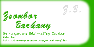 zsombor barkany business card